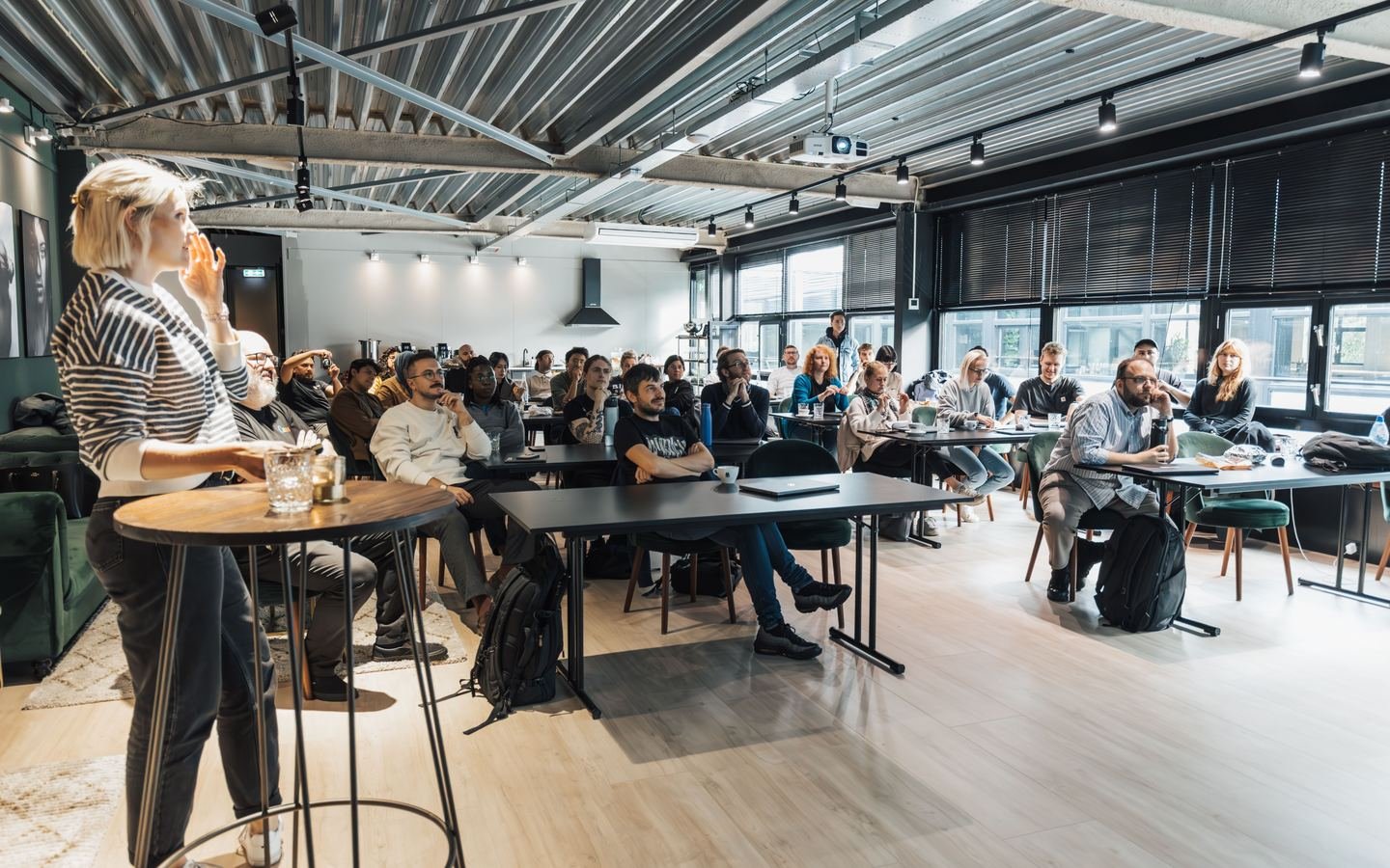 Professionals participating in a workplace training and change workshop.